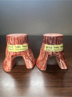 Vintage 1960s EFCCO San Francisco California Redwoods Salt and Pepper Shakers